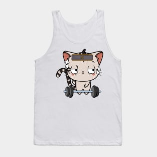 Funny tabby cat is exercising Tank Top